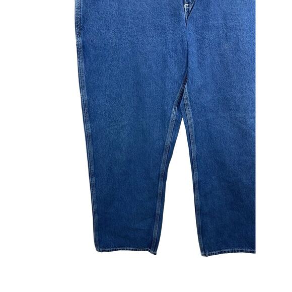Carhartt Mens Carpenter Jeans Blue 36x30 Dungaree Fit Blue Denim Work B13 DST - Picture 5 of 10